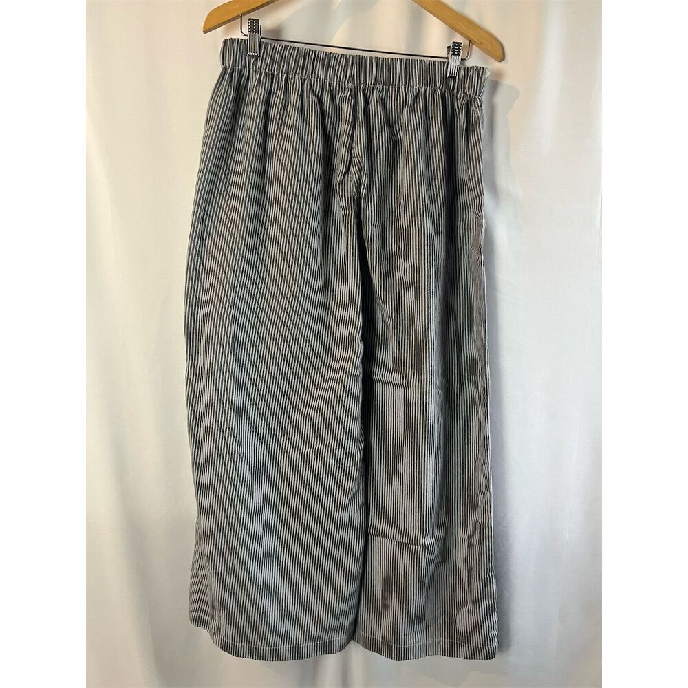 Women's Vintage Gray Striped Pull-On Pants Size XL Standard